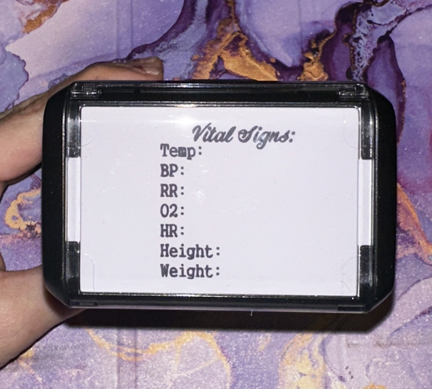 Vital Signs Stamp w/ height and weight!