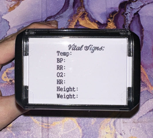 Vital Signs Stamp w/ height and weight!