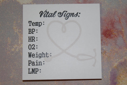 Vital Signs Sticky Notes - OBGYN LMP/ Weight 3" x 3"
