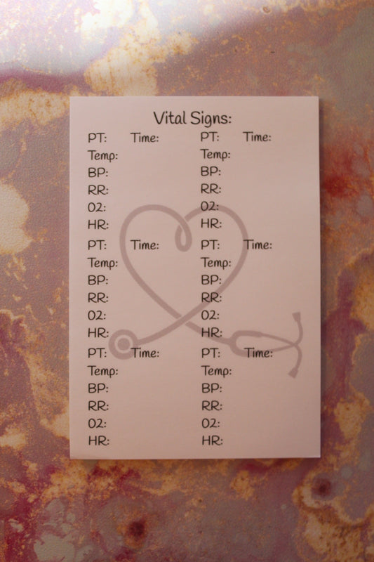 Vital Signs Sticky Notes - 6 pt 4" x 6"