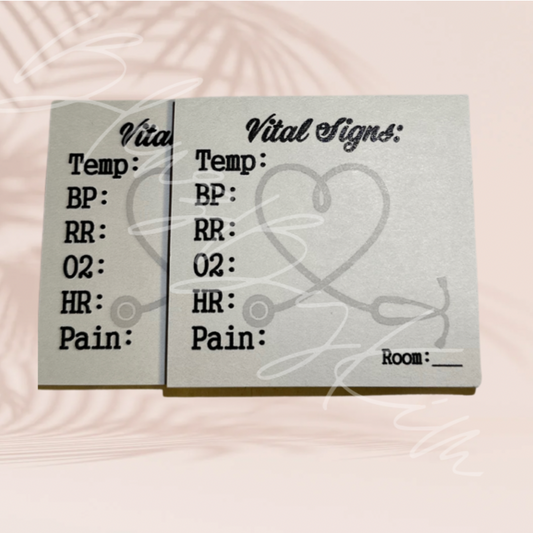 Vital Signs Sticky Notes - W/ Pain, Rm#