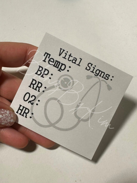 Vital Signs Sticky Notes - 3" x 3" Simple Design