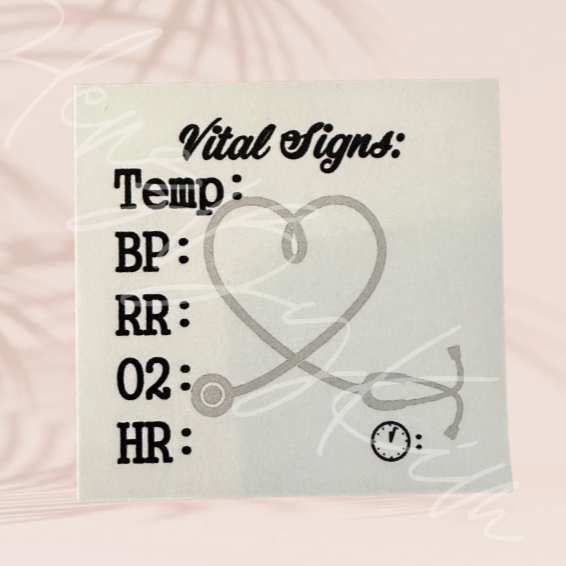 Vital Signs Sticky Notes - Time 3" x 3"