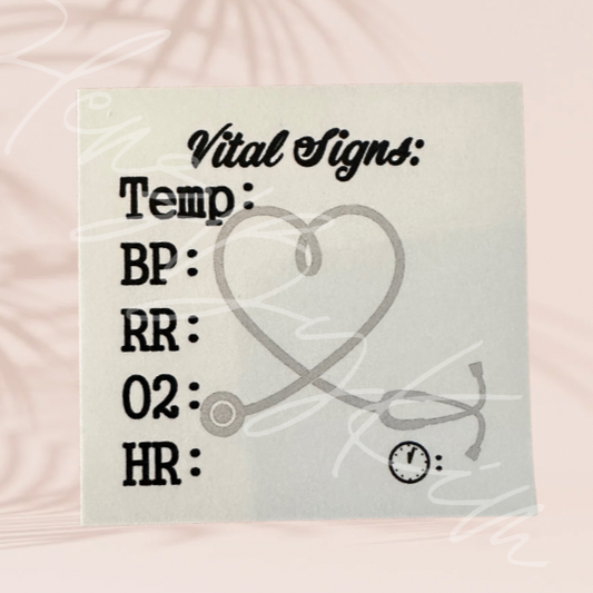 Vital Signs Sticky Notes - Time 3" x 3"