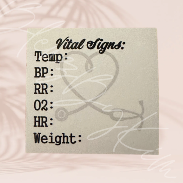 Vital Signs Sticky Notes - w/ Weight 3" x 3"