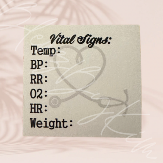 Vital Signs Sticky Notes - w/ Weight  3" x 3"