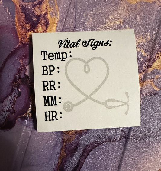 Vital Signs Sticky Notes - Vet Tech  3" x 3"